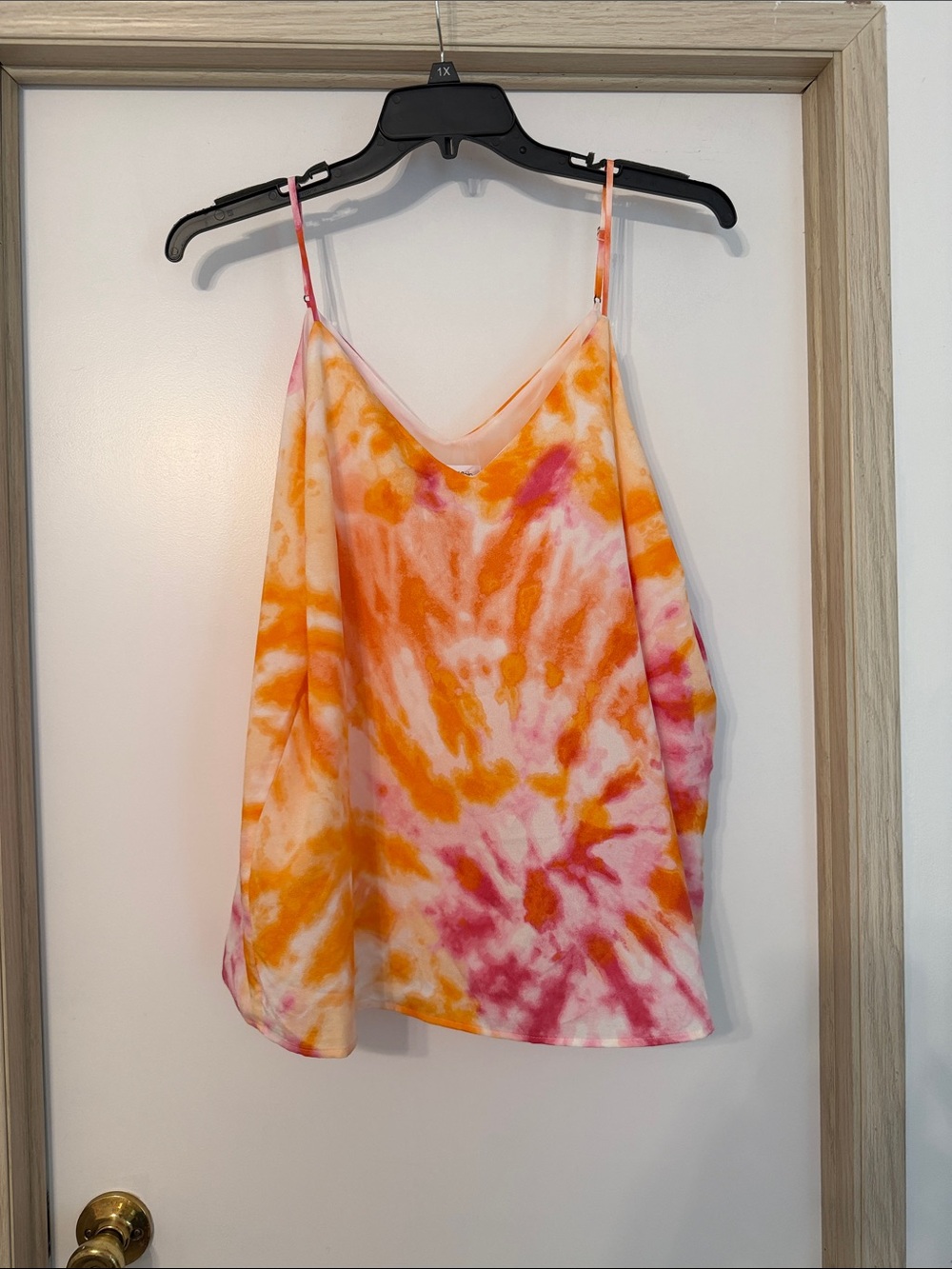 Calvin Klein Orange & Pink Tie-Dye V-Neck Cami